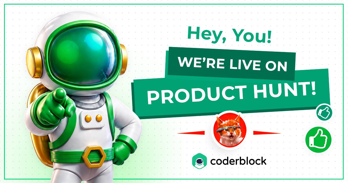Coderblock is live on Product Hunt: build full-stack web apps with your own AI team